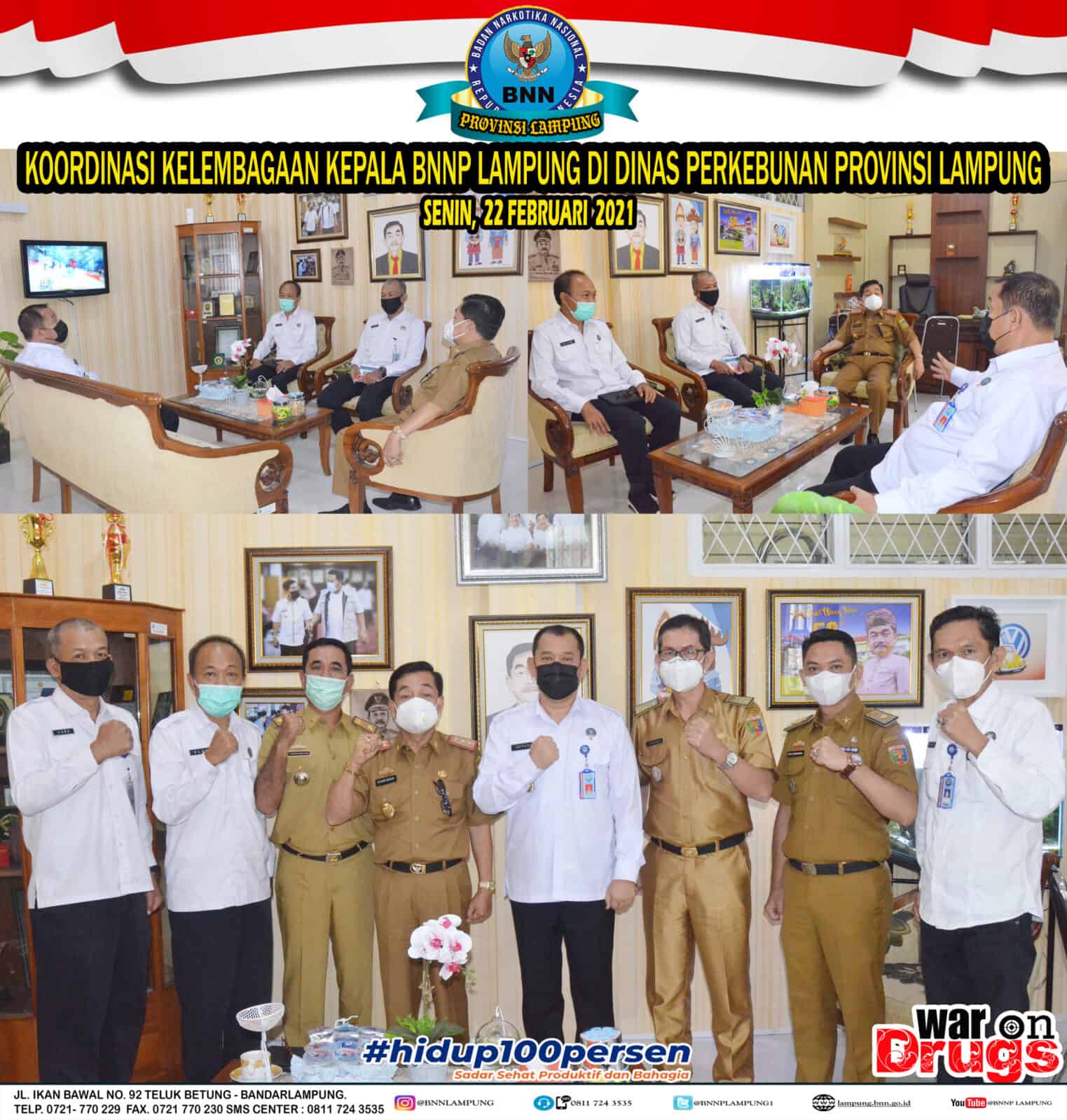 KA BNNP LAMPUNG KOORDINASI KELEMBAGAAN DI DINAS PERKEBUNAN PROVINSI LAMPUNG KA BNNP LAMPUNG KOORDINASI KELEMBAGAAN DI DINAS PERKEBUNAN PROVINSI LAMPUNG